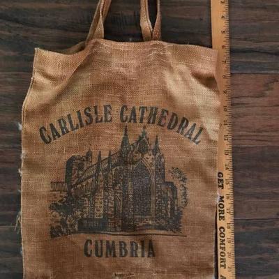 Vintage Carlisle Cathedral burlap bag
