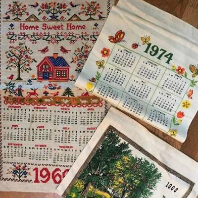 Set of Vintage Linen Tea Calendars--1969 Home Swee ...