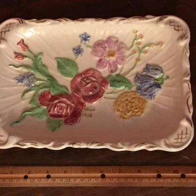 Vintage floral serving plate