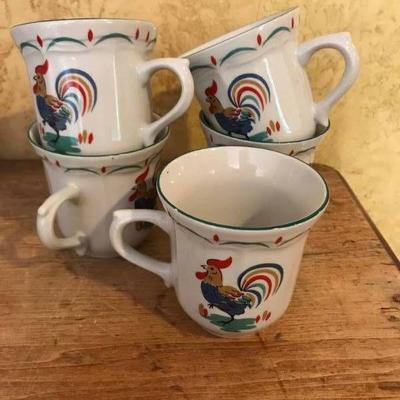Country Rooster Coffee Cups