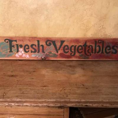 Rustic Farm Fresh Vegetable Wood Plank sign