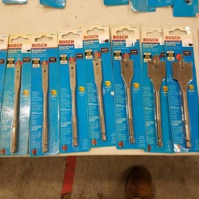 Lot of 9 Bosch Rapid Feed Spade Bits