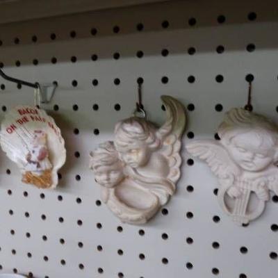 Lot of angel and pig ornaments