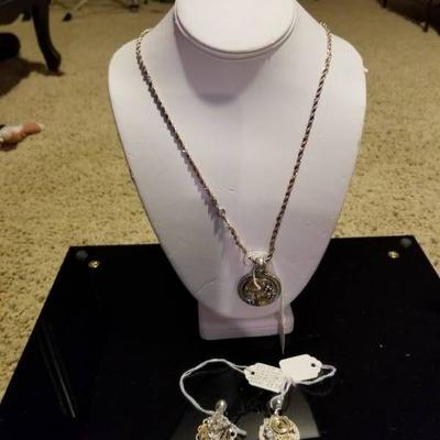 Steampunk Designed Necklace and Earrings Lot
