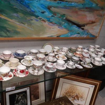 Large collection of 37 cup saucer sets-