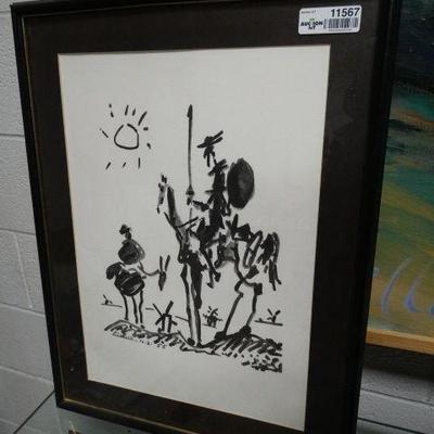 Framed Print- 1955 sketch Don Quixote By Pablo P ...