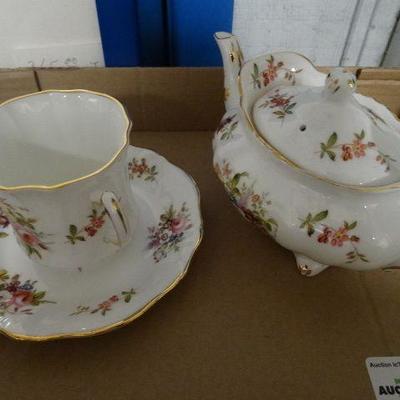 3 pc Hammersley china- Tea pot cup-saucer-