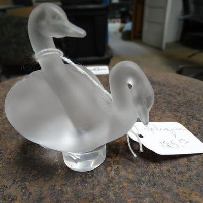 Lalique swans 3 tall