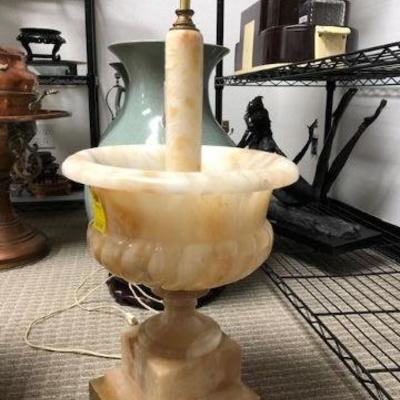 Large heavy marble table lamp. Amazing condition.