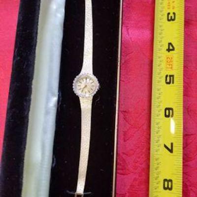 NOT068 Omega 14k Gold & Diamond Ladies Watch