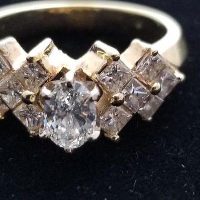 NOT119 14K Gold 1.26 Carat Diamond Cluster Ring