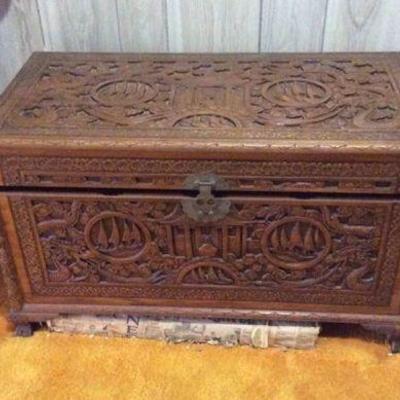 NOT079 Intricate Carved Chinese Chest