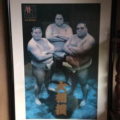 NOT002 Autographed Picture of Yokozuna Sumo Wrestlers