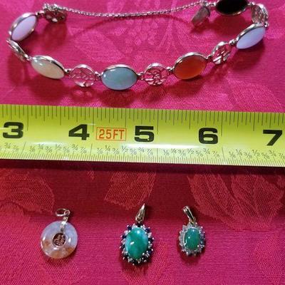 NOT063 Jade Bracelet and Three Pendant Selection