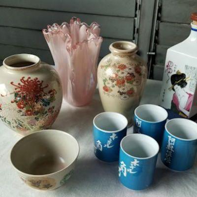 NOT007 Japanese Ceramics and Glass Vase