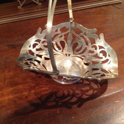Vintage Sterling silver pierced basket