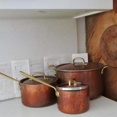 All Clad copper pot set
