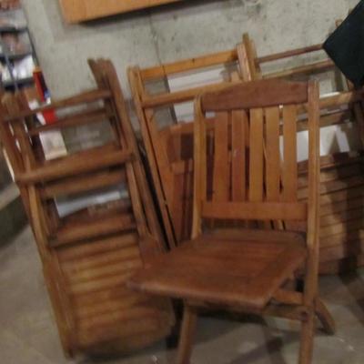 Antique wooden folding chairs