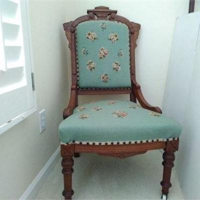 Antique Needlepoint Chair

