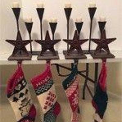 Cast Iron Candle Holders & Stocking Mounts