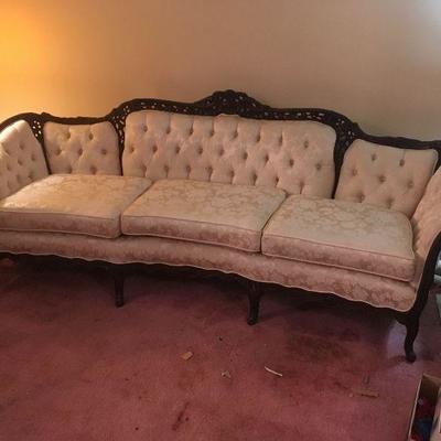 Victorian Wood and Upholstery Sofa White NJ0002 https://www.ebay.com/itm/113387890109