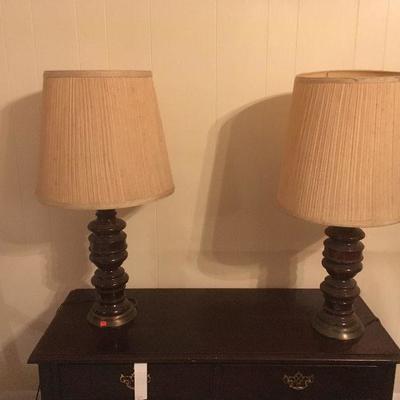 Vintage Lamps 2 with Wood and Metal RR1010 https://www.ebay.com/itm/113387821271