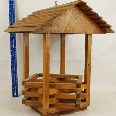Nice, Wooden Wishing Well Style Hanging Planter ...
