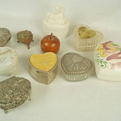 Lot of Trinket Boxes - Hearts, Unicorn and more!