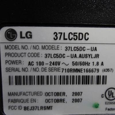 37 LCD LG T.V. with Remote Model 37LC5DC..