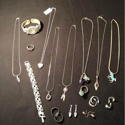 Silver Tone & Sterling Jewelry