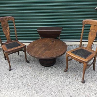 Vintage Wooden Tables and Chairs