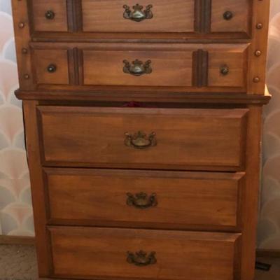 Solid Wood 5 Drawer Dresser-all furniture available for presale-contact us if interested