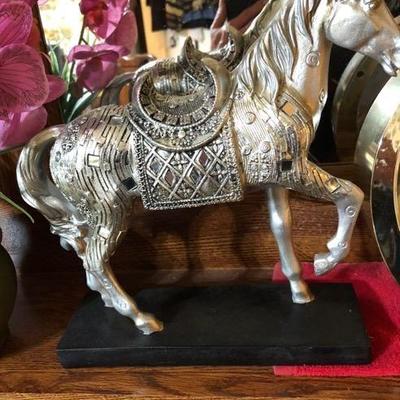 Metal Horse on Stand 