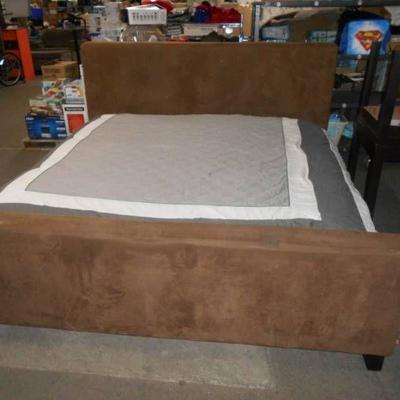 King Size Suede Bed Frame with Mattress
