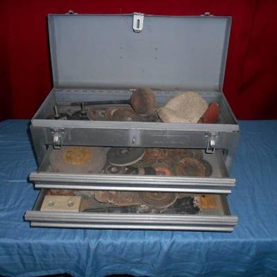 Metal Tool Box with Contents