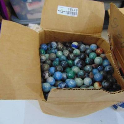 25 lb box of 1 multi colored marbles