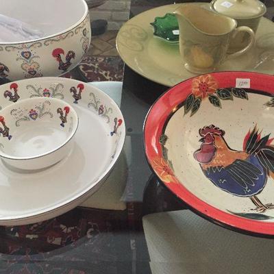 Large Rooster Platters by Julie Ueland