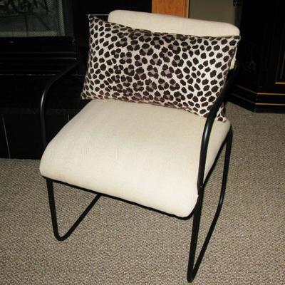 black iron frame side chairs, there are 2   BUY IT NOW $ 45.00 EACH