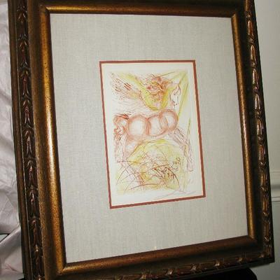 Salvador Dali original etching Pegasus with COA
