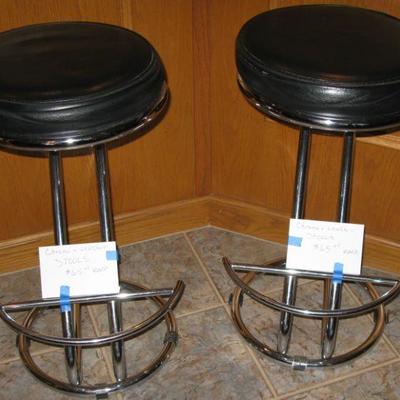 Black and chrome stools, there are 2 of them   BUY IT NOW $ 40.00 EACH 