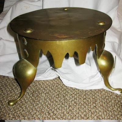 Small brass  round Footman table   BUY IT NOW  $  165.00
