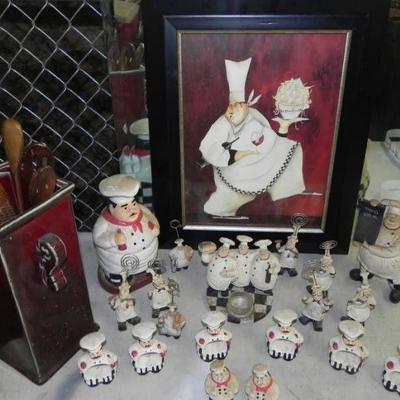 Chef Wall Decor and Statue Lot