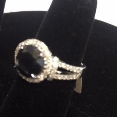 14kt gold Black diamond ring
