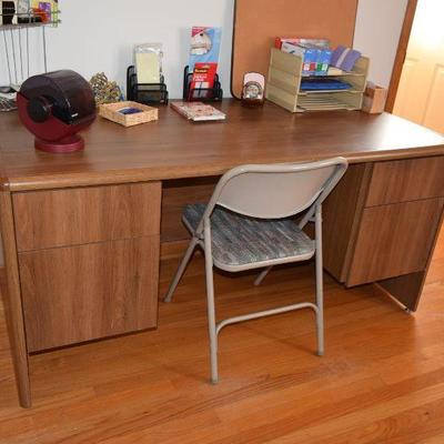 Desk, Chair, Office Supplies
