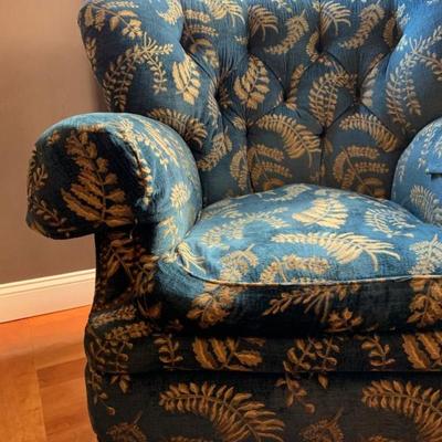 Lillian August Tufted Back Over Sized Armchairs, PAIR