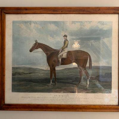 St. Blaise, Derby Horse Hand Colored Engraving 