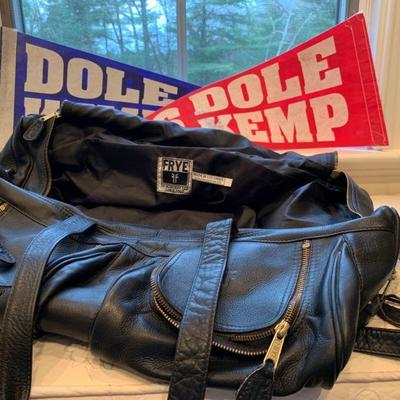 Frye Leather Duffel Bag, Dole Kemp Political Felt Pennant