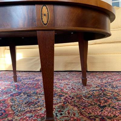 Heckman Furniture Oval Coffee Table with Medallion Inlay