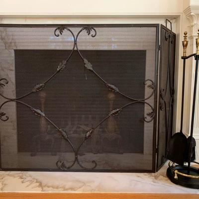 Fireplace Screen and Fireplace Tools