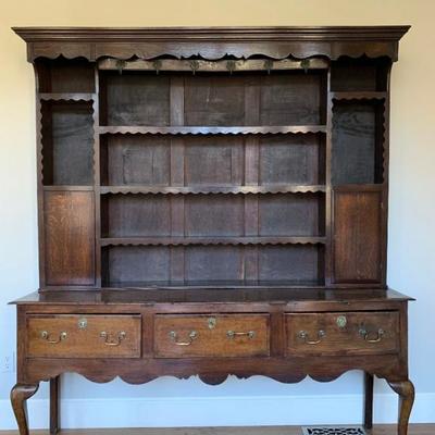 19th c French Country Stepback Cupboad Hutch